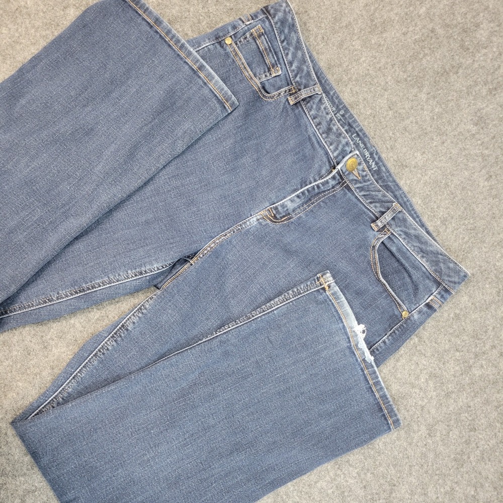 Lane Bryant Jeans Womens 20R Blue Denim Genius Fit Boho Streetwear Bootcut Leg